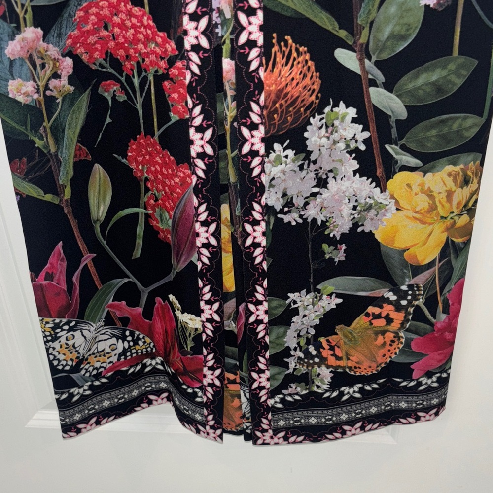NEW Alice + Olivia Midnight Floral Special Occasion Pleated Jumpsuit Sz 2 - Picture 5 of 13